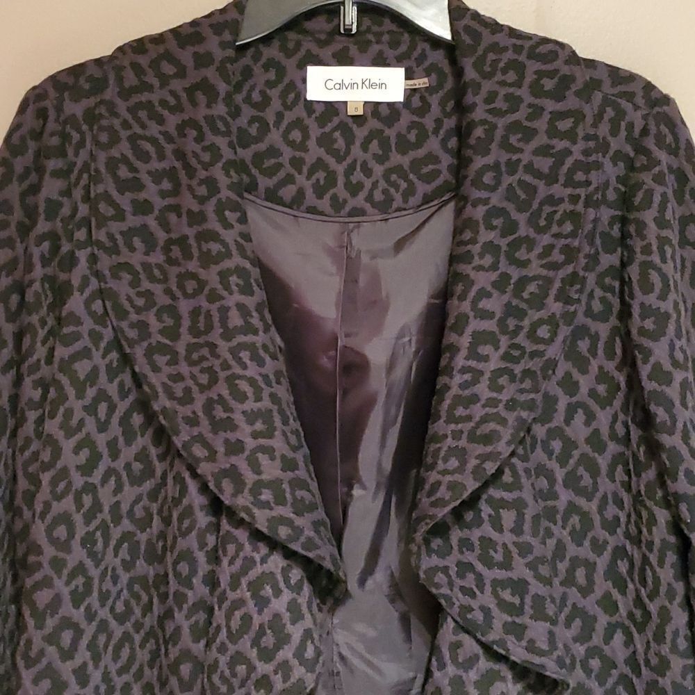 Calvin Klein Cheetah Print Open Front Blazer - image 5